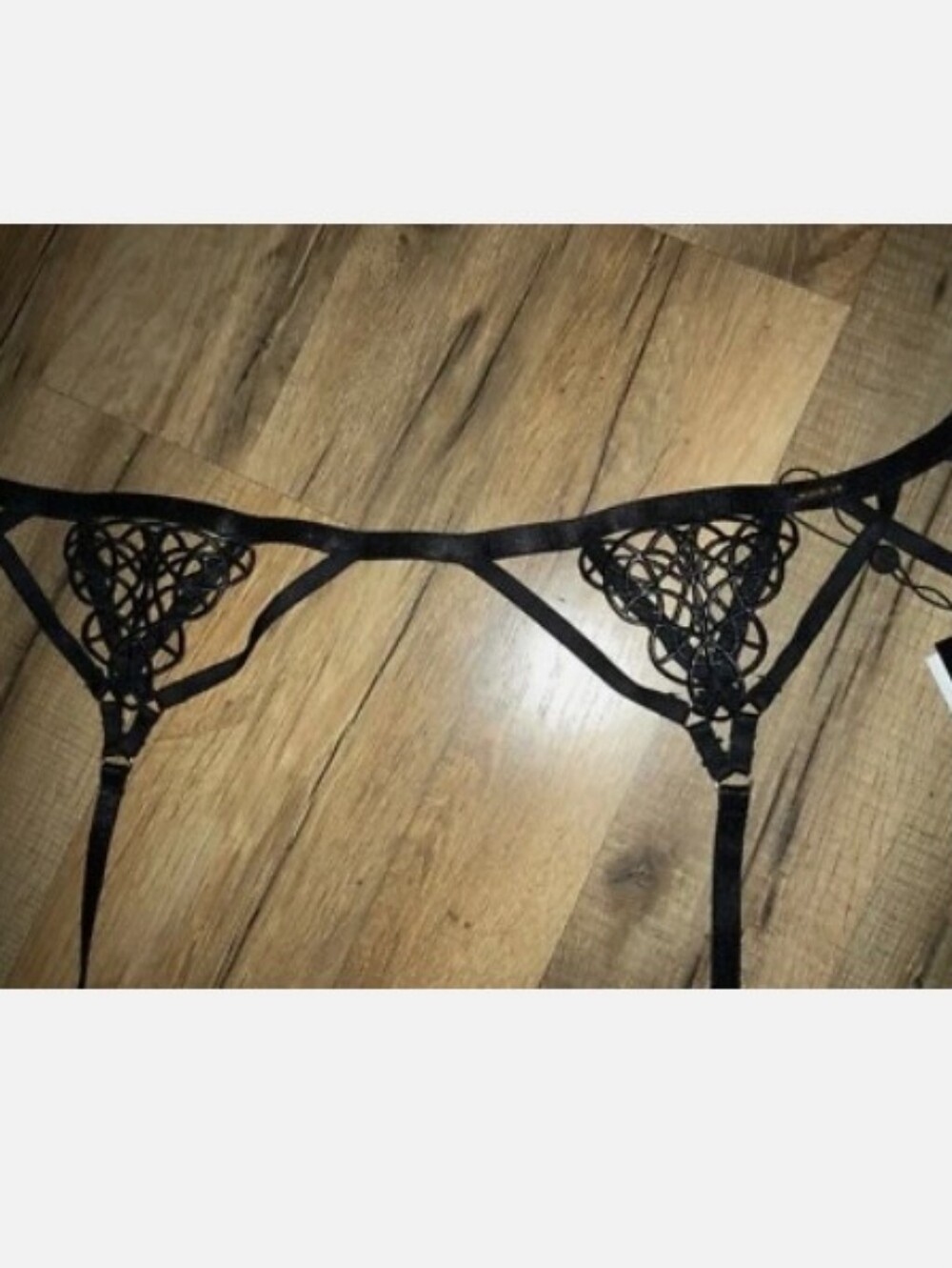 Bluebella Black Lace Garter Belt with Adjustable Straps Size L NWOT